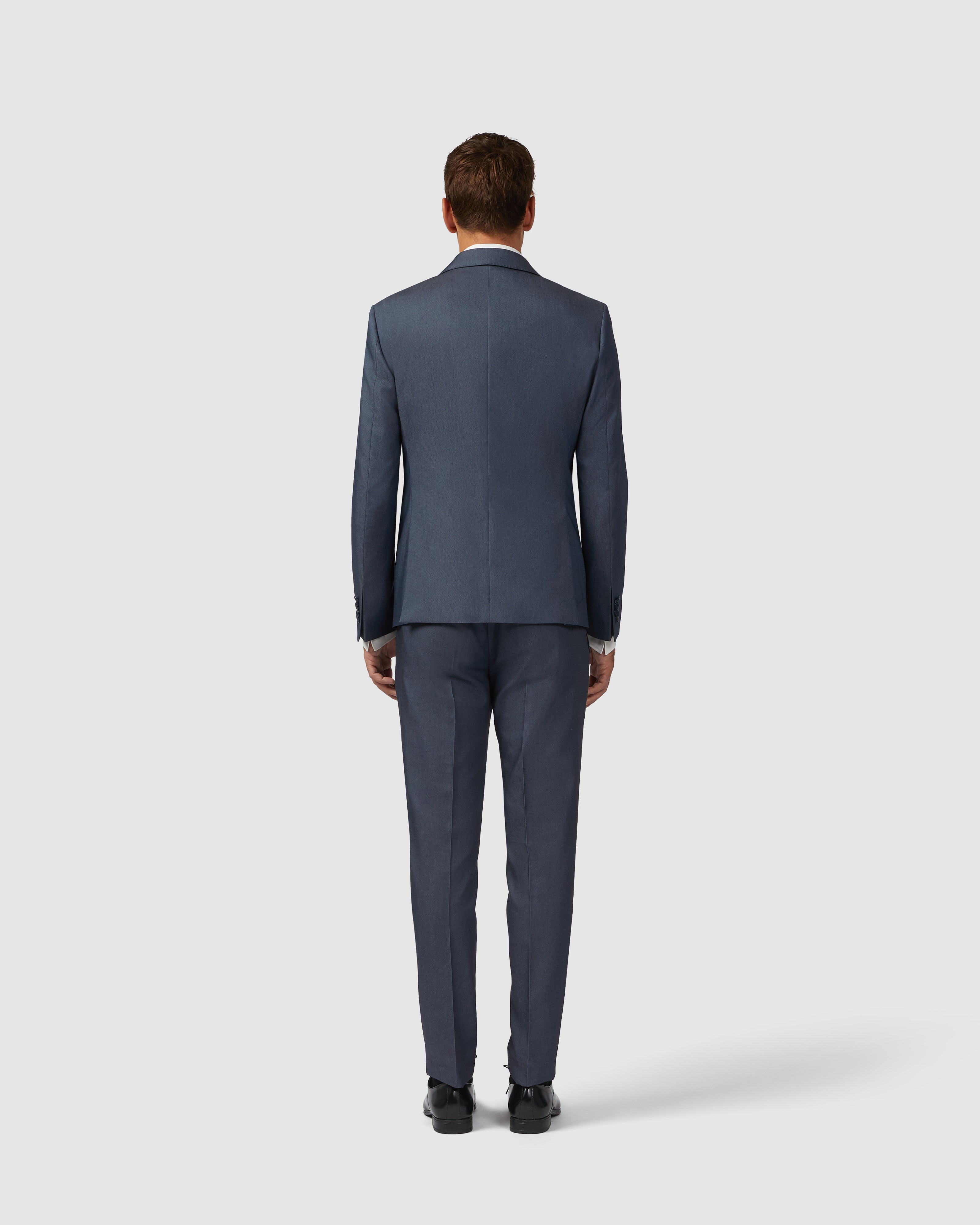 Completo 4 pezzi blu con rever jacquard