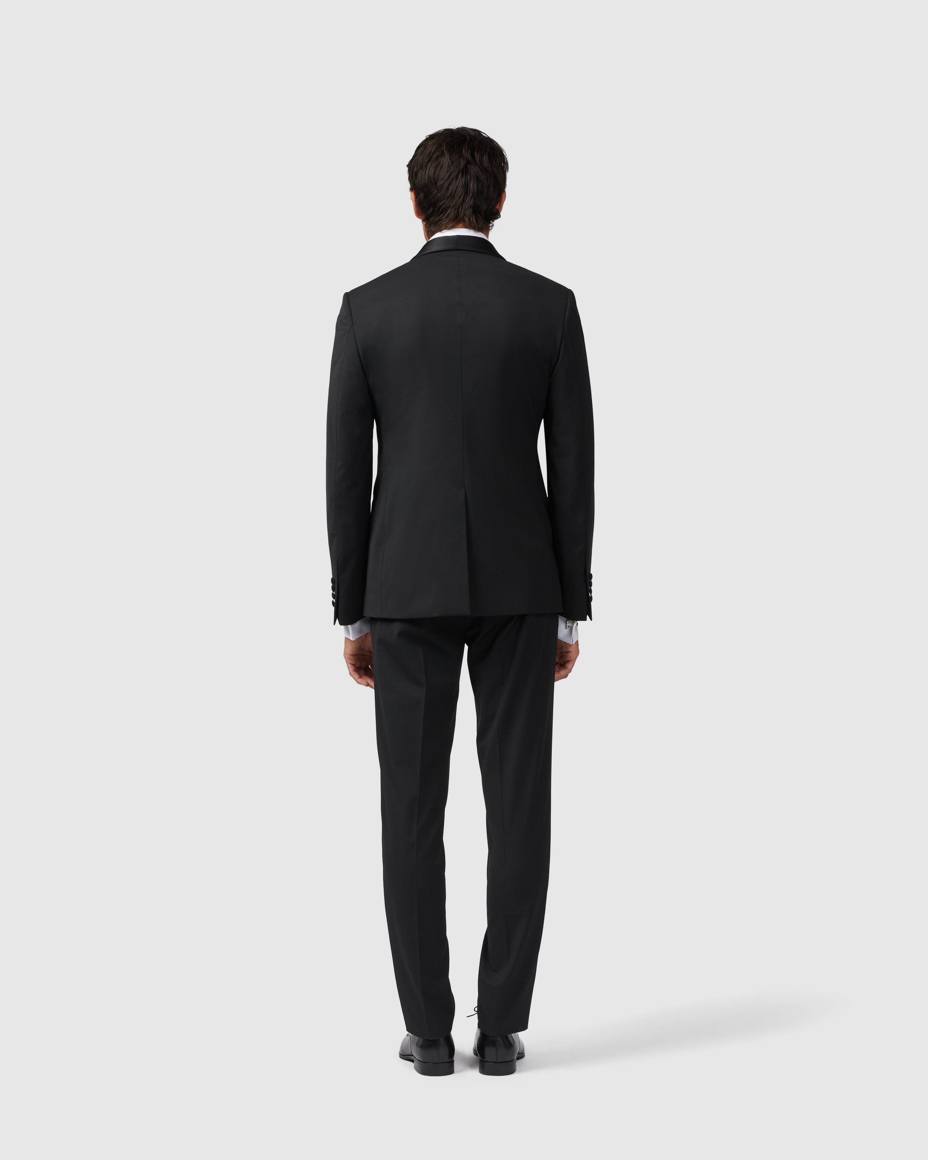 Abito smoking comfort nero con collo a scialle