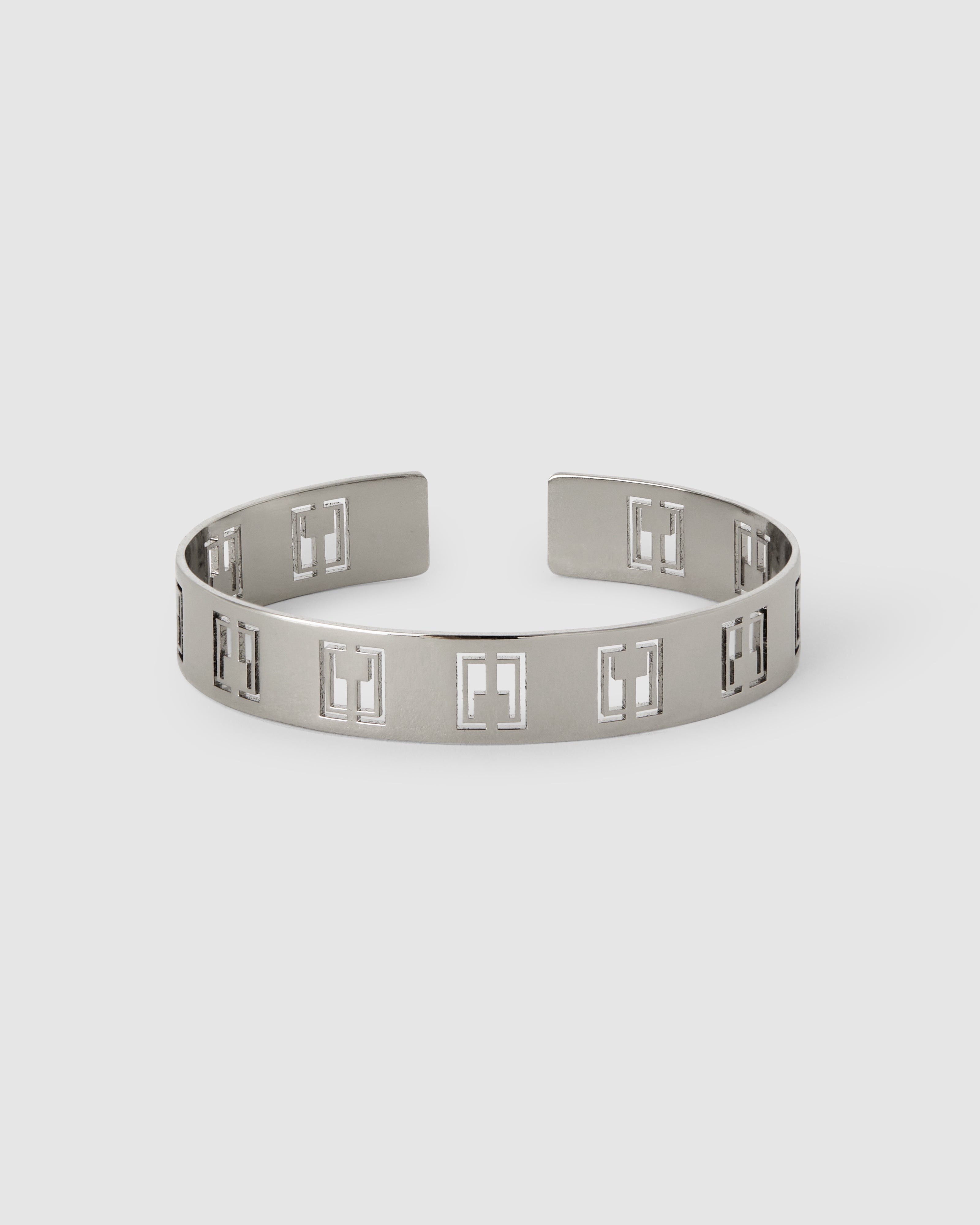 Bracelet avec logo ajouré couleur palladium
