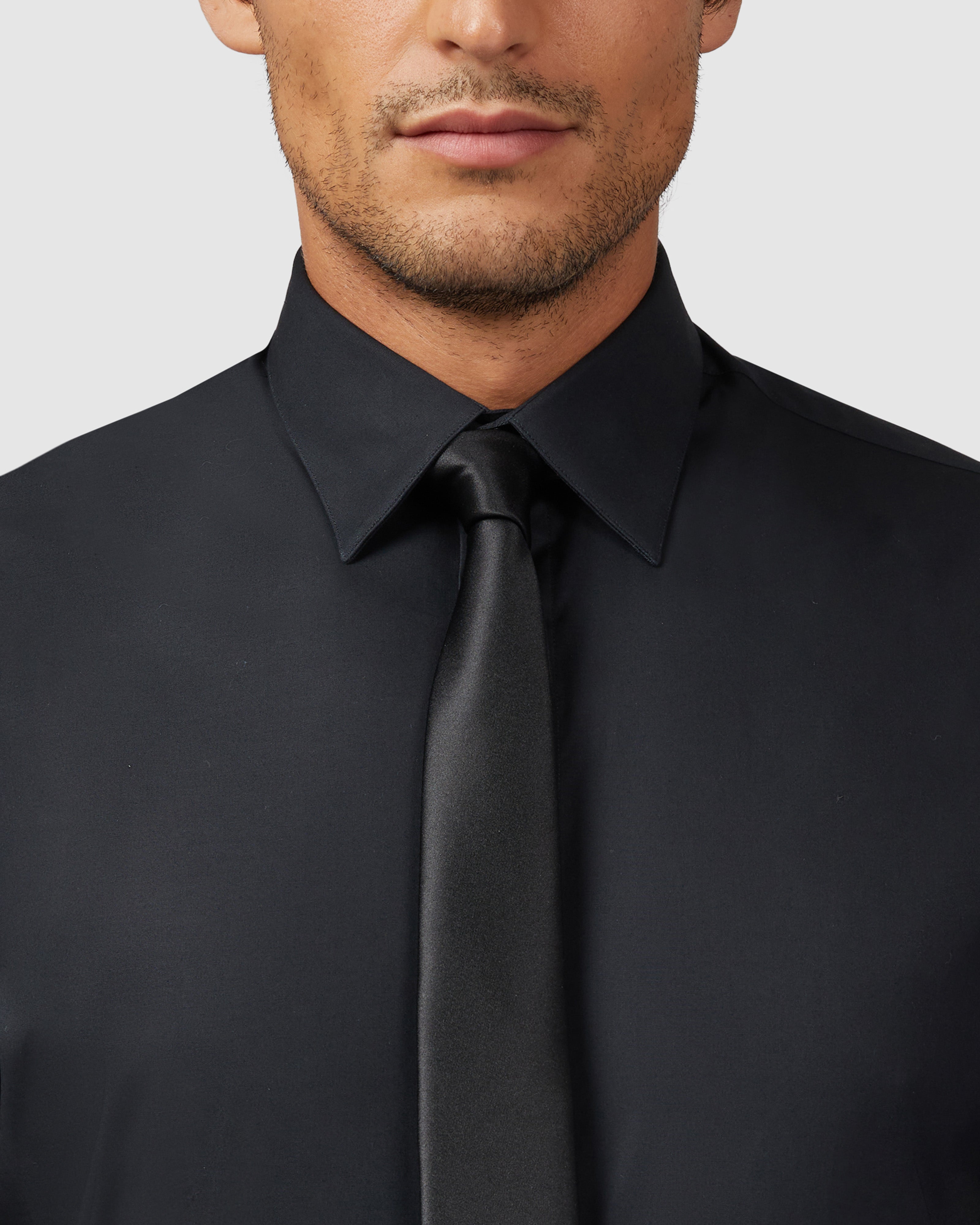 Black satin tie