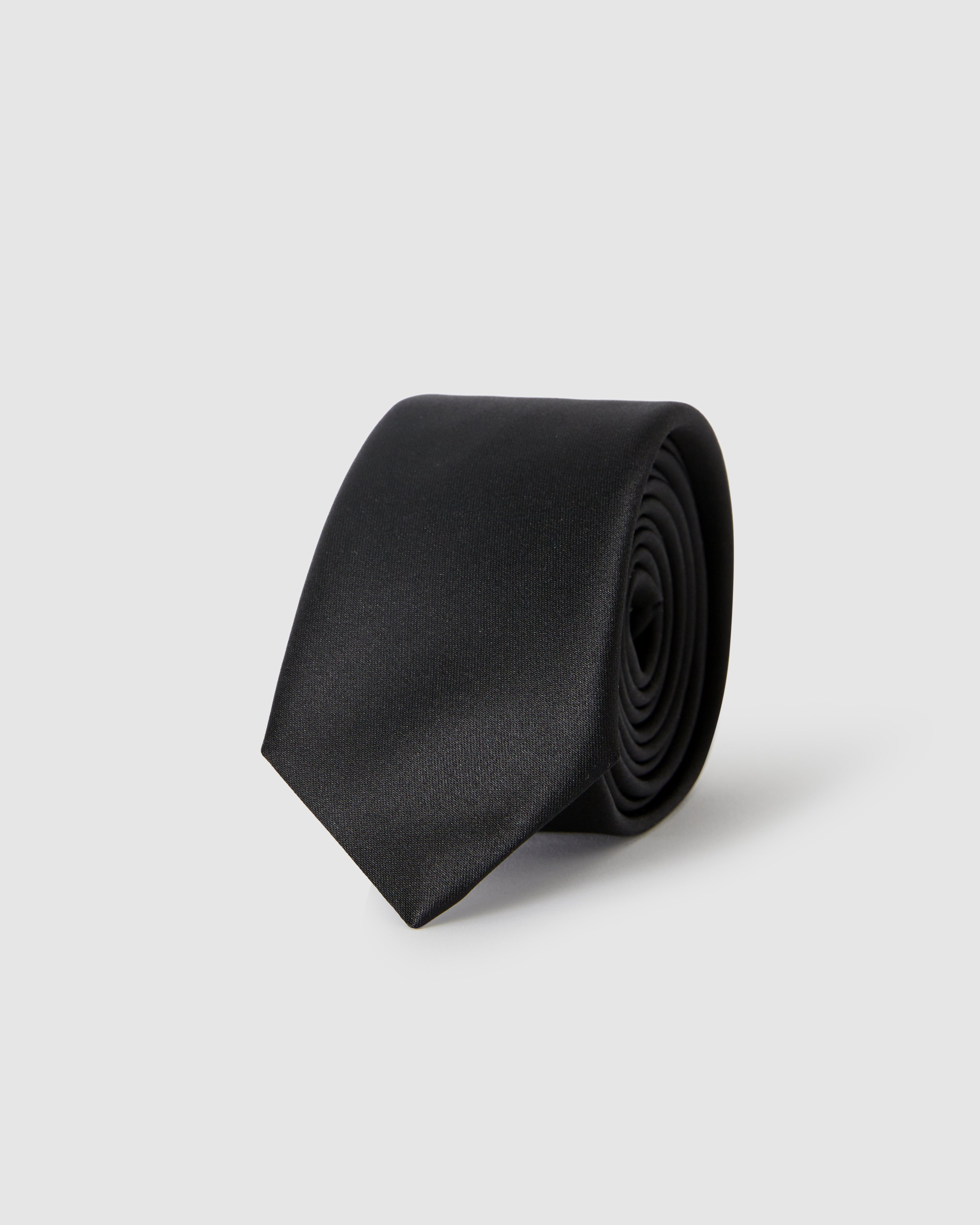 Black satin tie
