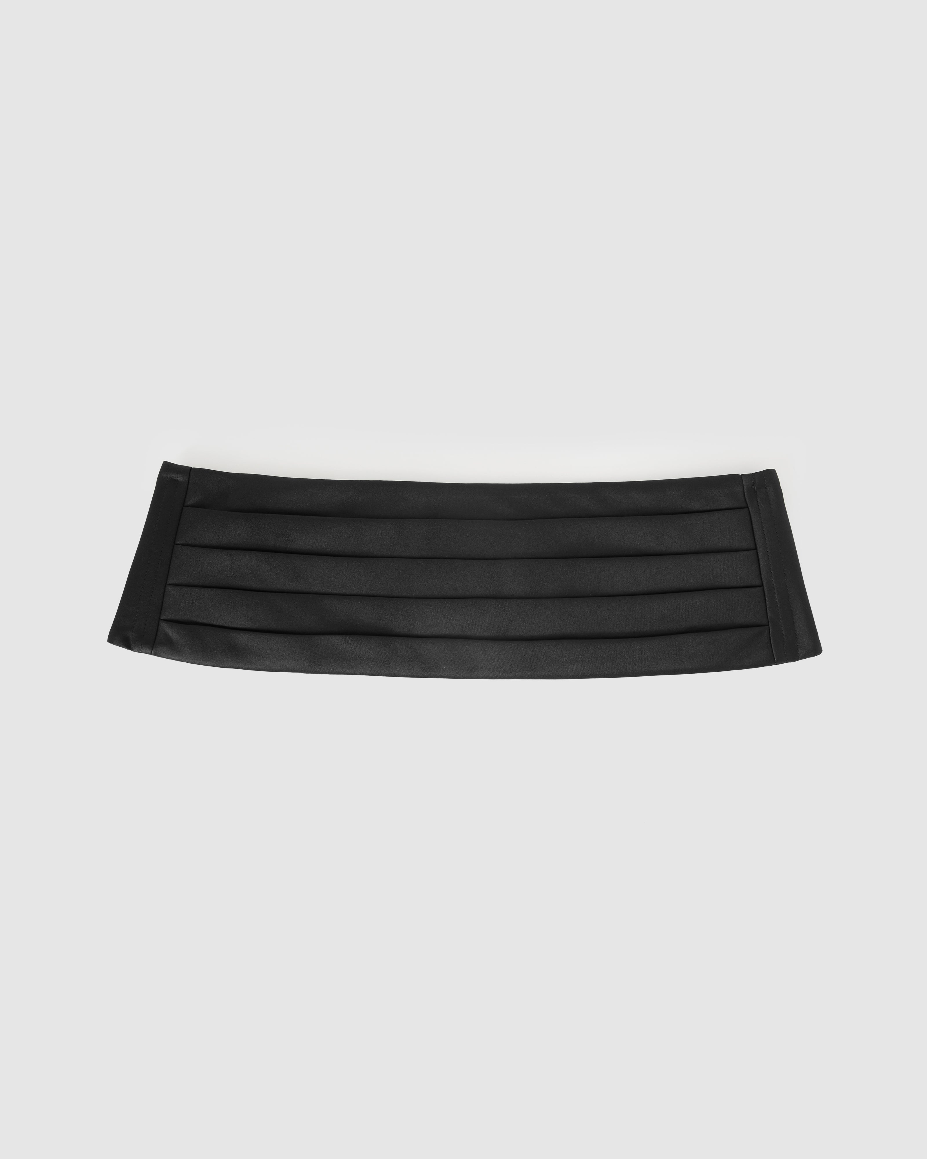 Black pleated satin cummerbund