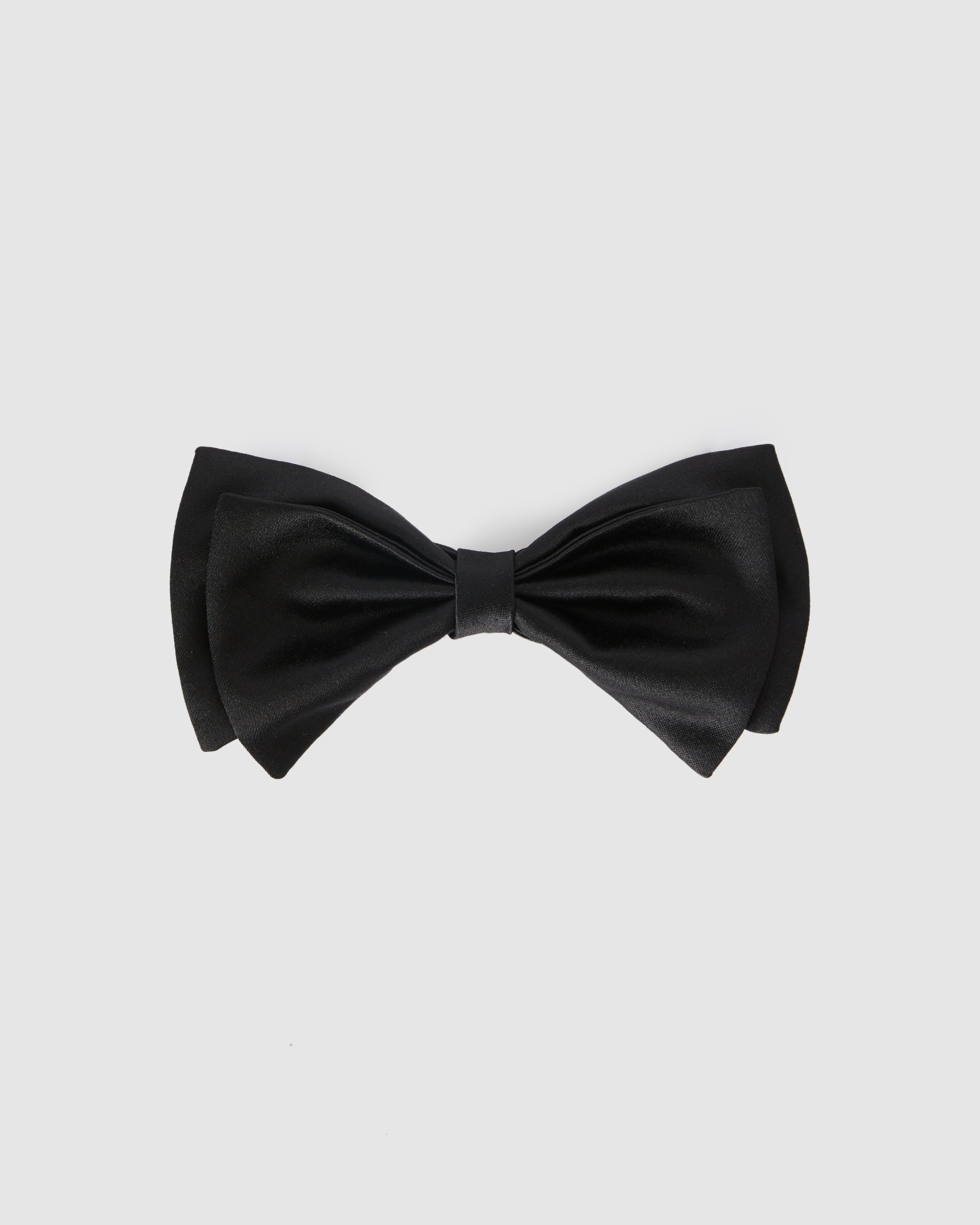 Black satin bow tie