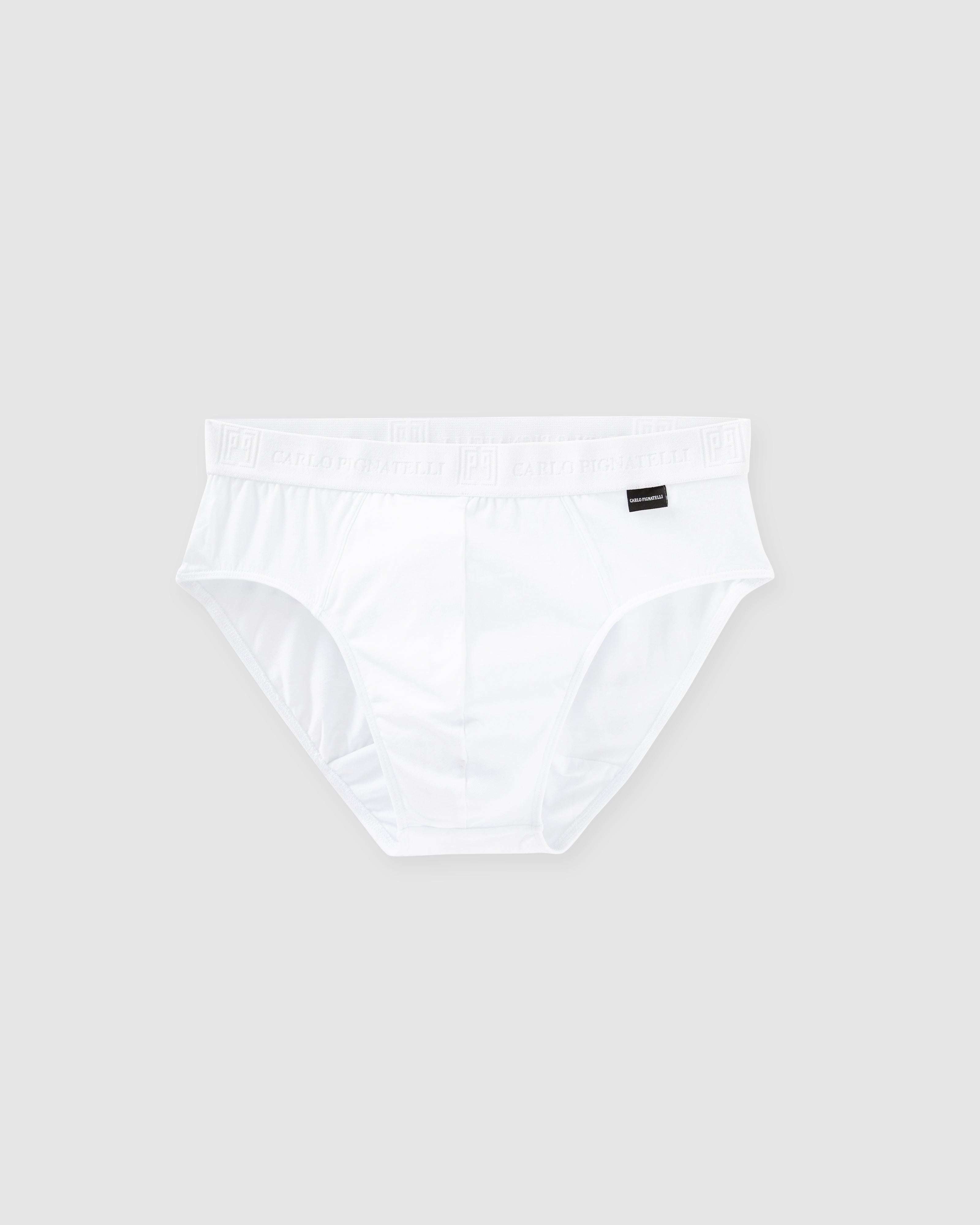 Classic white jersey briefs with logo