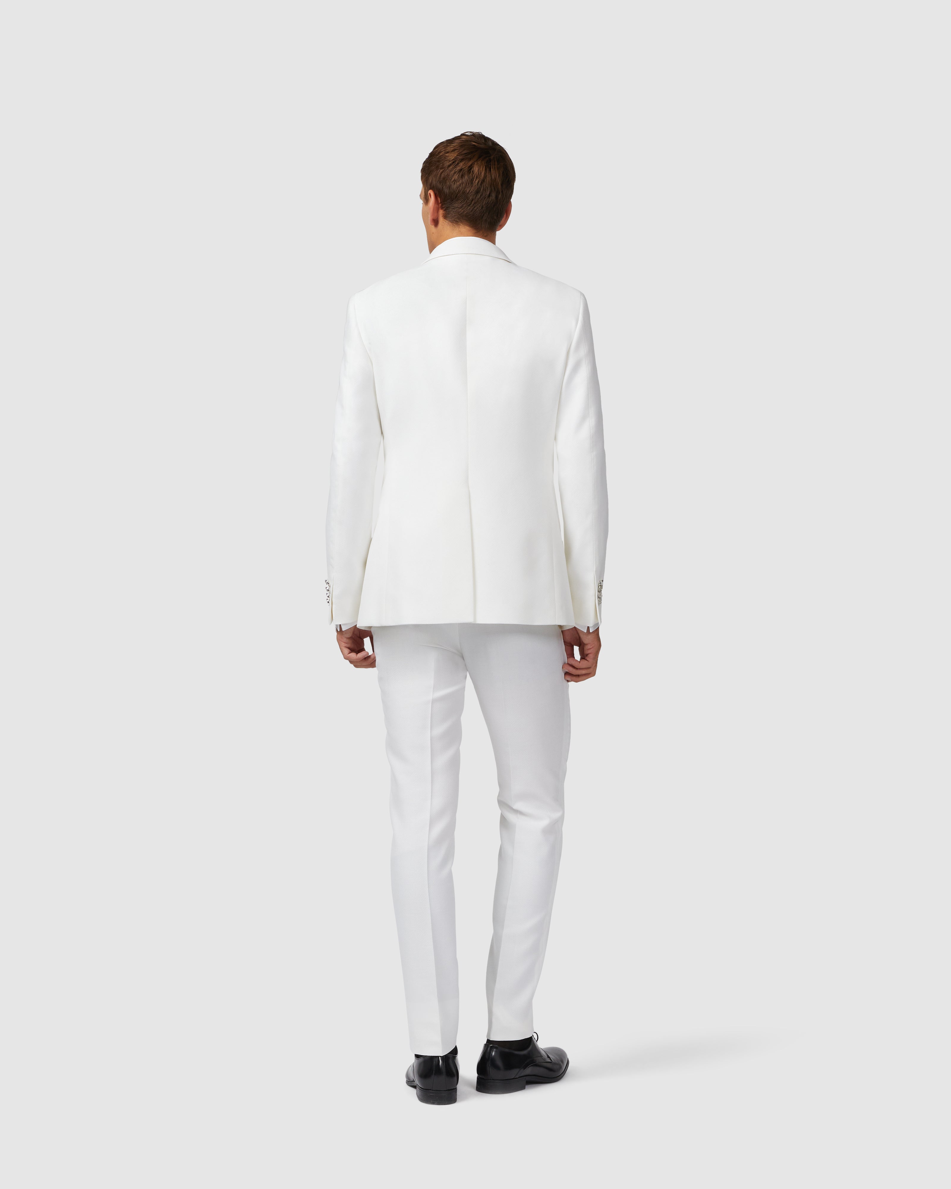 Completo 4 pezzi bianco con rever microfantasia