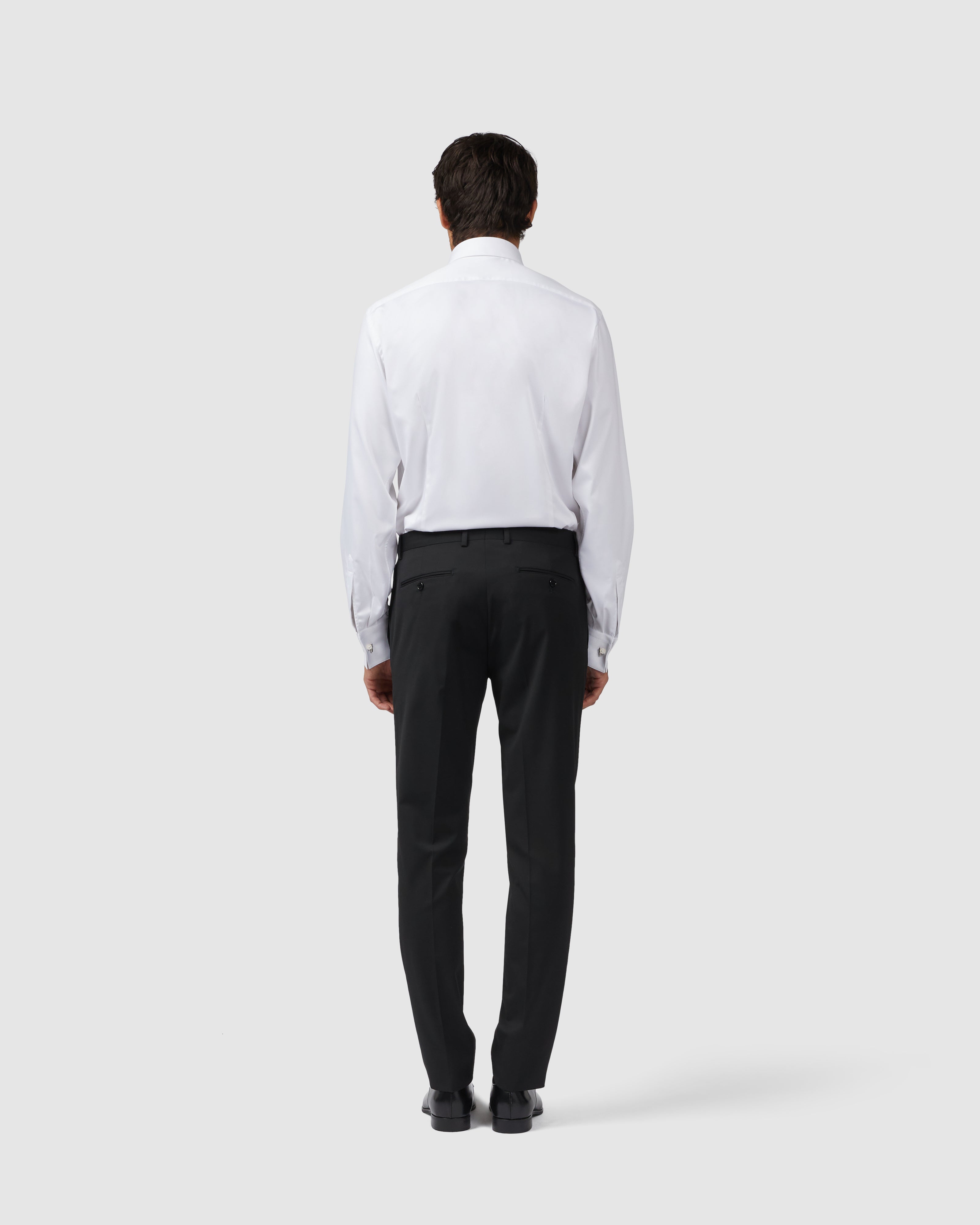 Camicia bianca in twill comfort con collo diplomatico