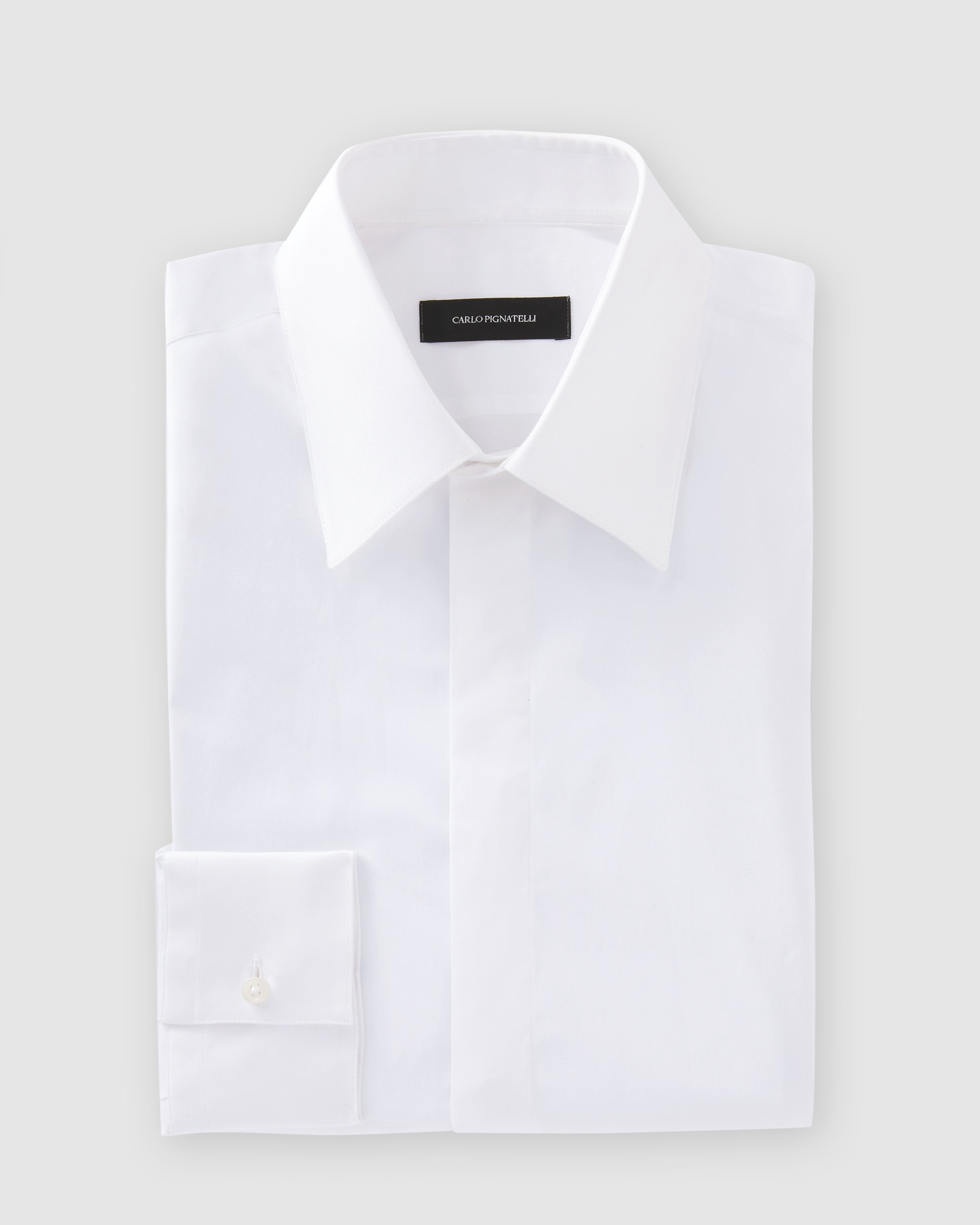 Camicia bianca in popeline comfort con collo italiano