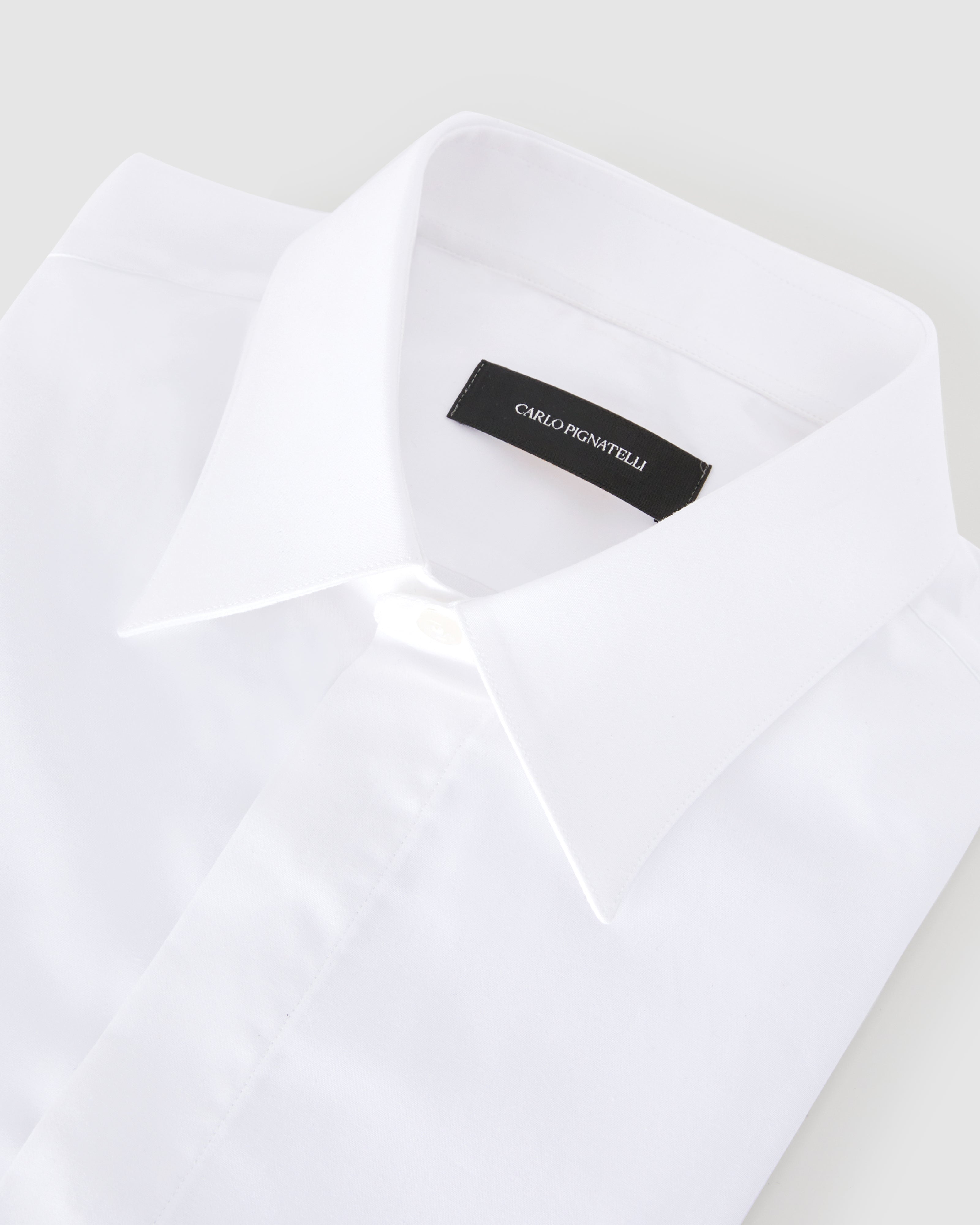 Camicia bianca in popeline comfort con collo italiano