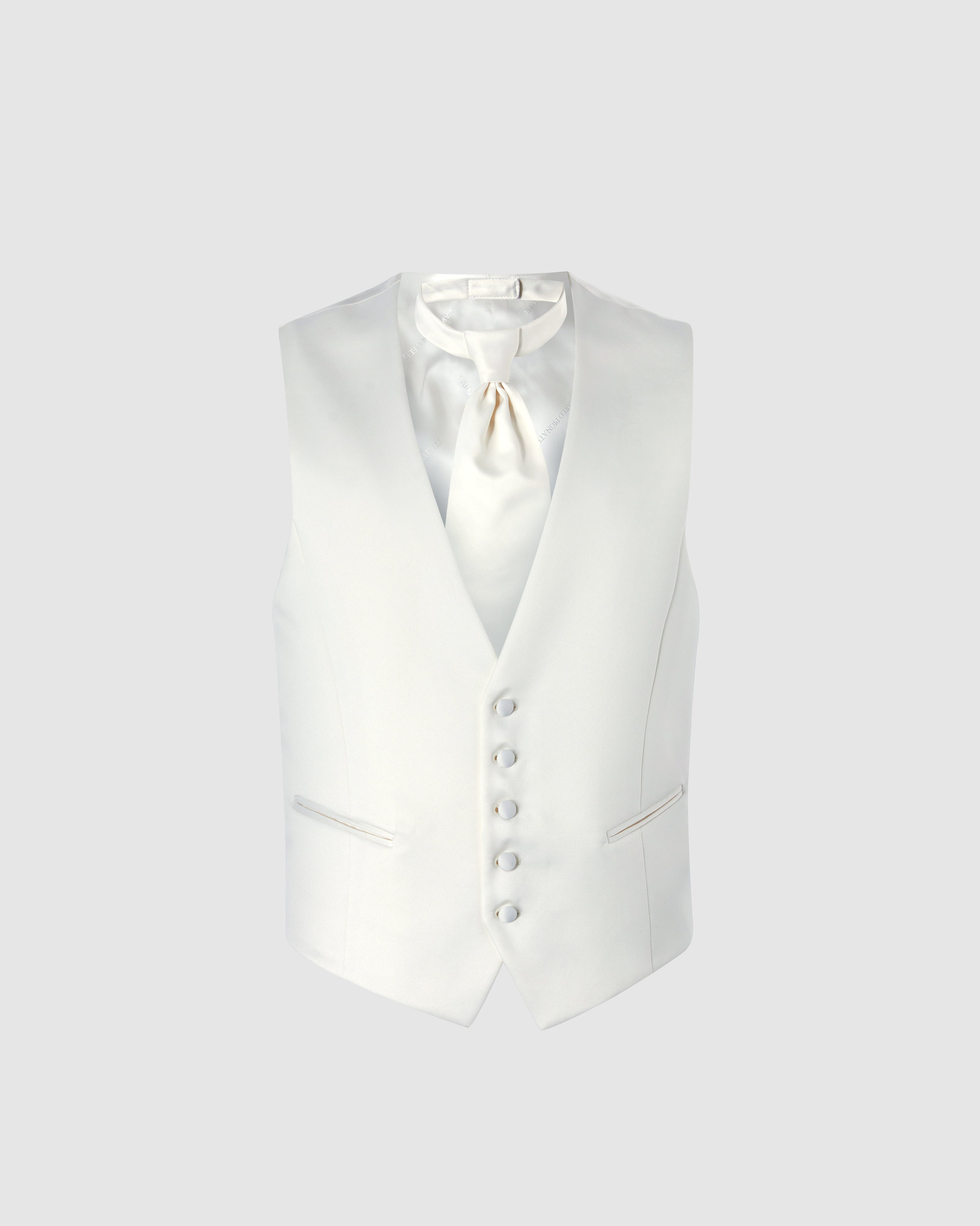 Gilet avorio 5 bottoni con ascot abbinato