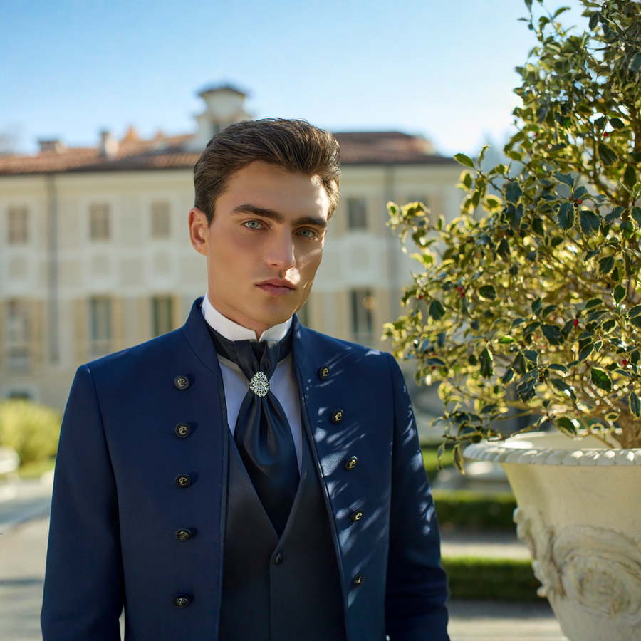 Costum business Carlo Pignatelli slim fit bleumarin